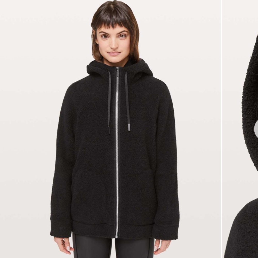 Lululemon Black‎ Wool Blend Full Zip Hoodie. Size 6 (826)